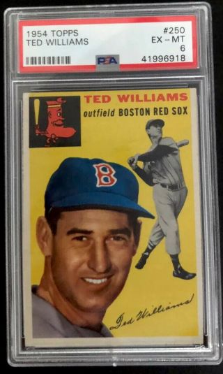 1954 Topps Ted Williams 250 Psa 6 Ex - Mt Iconic Card