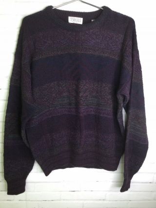 Vintage Torriani Moda Italia Mens Size M Wool Blend Pullover Dad Sweater Italy