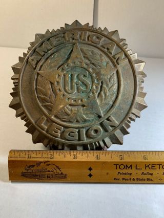Vintage 40’s Brass American Legion Commomrative Plaque Us Military Wwii Era Sign