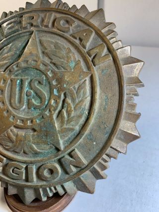 Vintage 40’s Brass American Legion Commomrative Plaque US Military WWII Era Sign 3