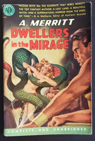 Dwellers In The Mirage A.  Merritt Avon 413 Classic Sci Fi Gga Bondage Cover