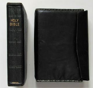 Holy Bible Kjv Vintage Leather W/ Case