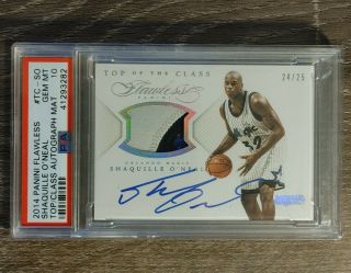 2014 - 15 Shaquille O’Neal Flawless AUTO TOP OF THE CLASS PATCH 24/25 Magic 2