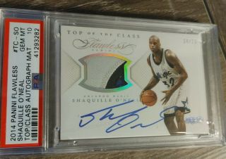2014 - 15 Shaquille O’Neal Flawless AUTO TOP OF THE CLASS PATCH 24/25 Magic 3