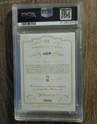 2014 - 15 Shaquille O’Neal Flawless AUTO TOP OF THE CLASS PATCH 24/25 Magic 5
