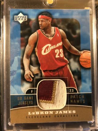Lebron 04 - 05 Upper Deck Ud Game Jersey Patch Names Odds 1:7500 Sp La Lakers Card