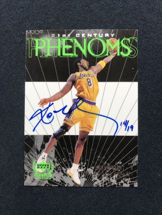 Kobe Bryant Autograph Card Numbered 14/19 Upper Deck Buy Back Rare Phenoms