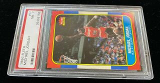 1986 Fleer 57 Michael Jordan RC Rookie HOF Chicago Bulls Centered PSA 7 NM 2079 6