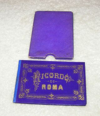 Antique Miniature Hc Book Ricordo Di Roma 12 Lithograph Prints Plates Rome