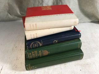 5 Antique Victorian Decorated Bindings Books Shabby Chic Decor Interior Props