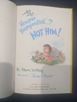 1976 Dr.  Suess Book,  Hooper Humperdink.  ? Not Him By Theo LeSieg 3