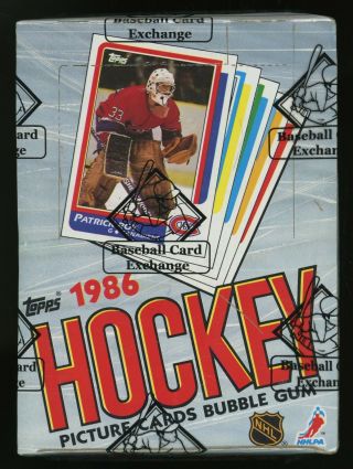 1986 - 87 Topps Hockey Bbce Wax Pack Box Patrick Roy Rc Yr