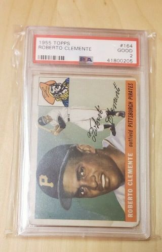1955 Topps 164 Roberto Clemente Rookie Rc Pirates PSA 2 - GOOD Label 2