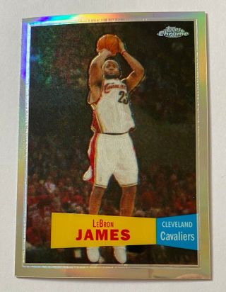 2007 - 08 Topps Chrome Lebron James Refractor 781/999 Cleveland Cavaliers