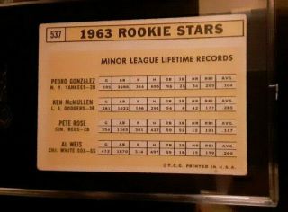 1963 Topps 537 PETE ROSE Rookie Stars - Cincinnati Reds - SGC 3 VG 5
