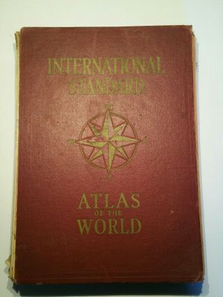 Vintage International Standard Atlas Of The World 1955 Exlarge Hb Illustrated