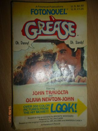 Grease: The Moviebook By Fotonovel.  Rare Book
