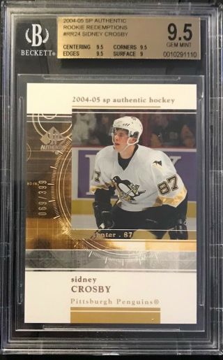 2004 - 05 Sp Authentic Redemptions Rr24 Sidney Crosby True Rookie Bgs 9.  5 Gem Mt