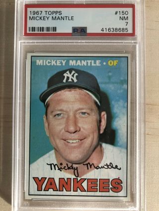 1967 Topps 150 Mickey Mantle Psa Nm 7