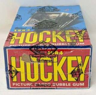 1984 - 85 Topps Hockey Wax Box of 36 Factory Packs X - Out BBCE 2