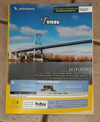 2019 - 2020 Toledo Ohio City Directory - Address - Number Phone Book Yellow Pages Vtg