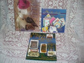 (4) Books.  Compacts.  Vintage Accessories.  100 Years Of Purses.  Handkerchiefs 2