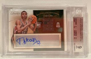 2013 - 14 Timeless Treasures Giannis Antetokounmpo Rc Rookie Card Auto Patch Bgs 9