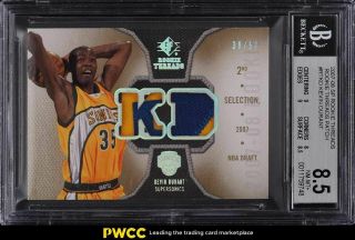 2007 Sp Rookie Threads Kevin Durant Rookie Rc Patch 38/50 Rtkd Bgs 8.  5 Nm - Mt,