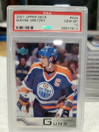 2001 Upper Deck Wayne Gretzky 424 Psa Gem 10 Pristine