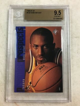 1996 - 97 Upper Deck Sp 134 Kobe Bryant Rookie Rc Card Bgs 9.  5 Lakers