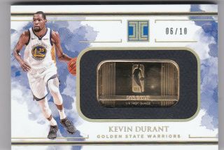 2018 - 19 Panini Impeccable Kevin Durant 1/2 Troy Ounce 14k Gold 06/10 84 Rare