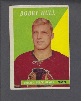 1958 - 59 Topps Hockey Card 66 Bobby Hull Rc