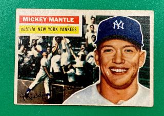 1956 Topps Mickey Mantle Ny Yankee Hof 135 Psa
