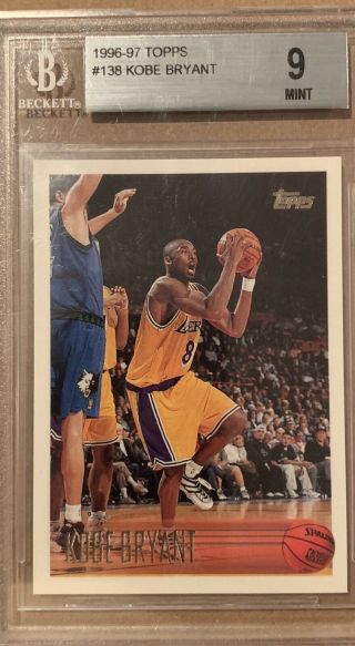 Kobe Bryant 1996 - 97 Topps Basketball 138 Rc Rookie Bgs 9,  Subs 9.  5 & 10
