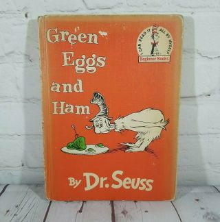 First Edition Green Eggs And Ham Dr Seuss Hardcover Vintage 1960 - Beginner Books