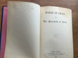 Words Of Grace For The Household Of Faith (vol Ii) London 1899 James Carter