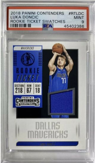 Pop 17 Rc Luka Doncic 2018 - 19 Contenders Rookie Patch Blue Swatch Only 13 Psa 10