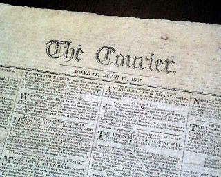 Early 18th Century London England W/ Red Tax Stamp 1807 British Newspaper