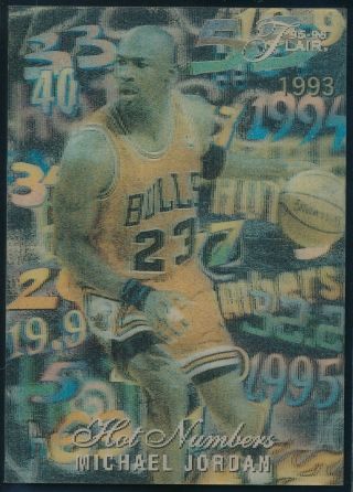 1995 - 96 Fleer Flair Michael Jordan Hot Numbers 3d Insert Card 4 Nrmt,  Bulls