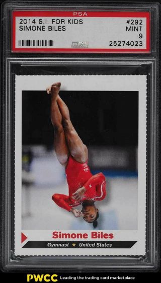 2014 Sports Illustrated For Kids Simone Biles Rookie Rc 292 Psa 9