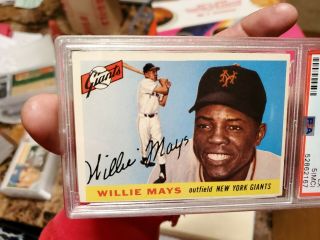 PSA 5 EX MC 1955 Topps Giants Willie Mays Card 194 Newly Graded SOLID 2