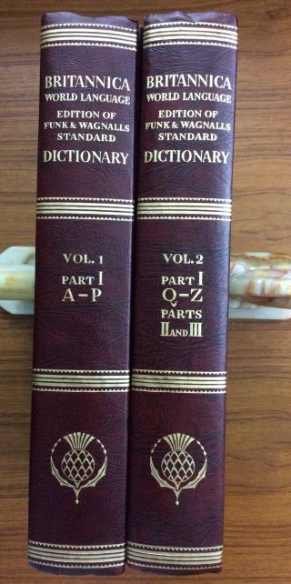 Britannica World Language Dictionary Funk & Wagnalls Standard 2 Volume Set 1962