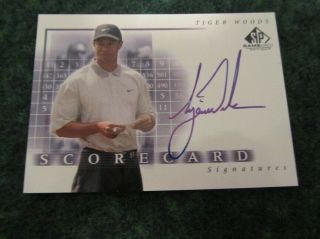 2002 Upper Deck Ud Sp Golf Scorecard Signature Tiger Woods Signed Auto