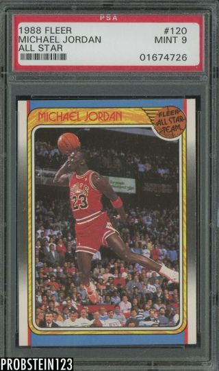 1988 Fleer Basketball 120 Michael Jordan All - Star Bulls Hof Psa 9