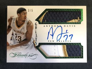 Anthony Davis 2013 - 14 Panini Flawless Greats Dual Prime Patch Auto 3/5