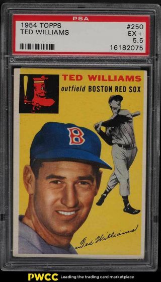 1954 Topps Ted Williams 250 Psa 5.  5 Ex,