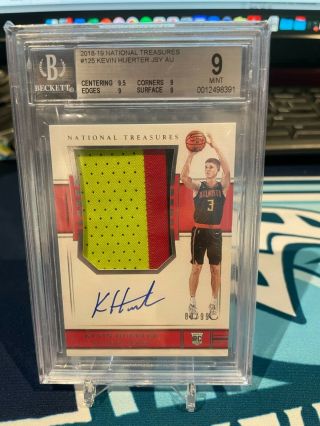 2018 - 19 National Treasures Kevin Huerter Bgs 9 Rpa Rc Rookie Patch Auto /99
