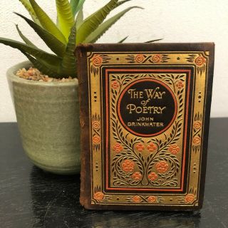 The Way Of Poetry John Drinkwater Antique Miniature Leather Bound Book