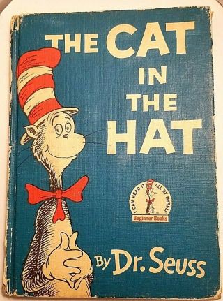 1957 The Cat In The Hat Book By Dr.  Seuss 1st Edition Book Club Edition
