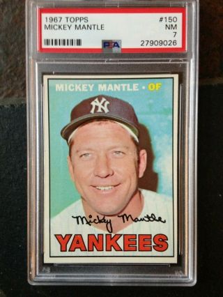 1967 Topps 150 Mickey Mantle Psa 7 Nm